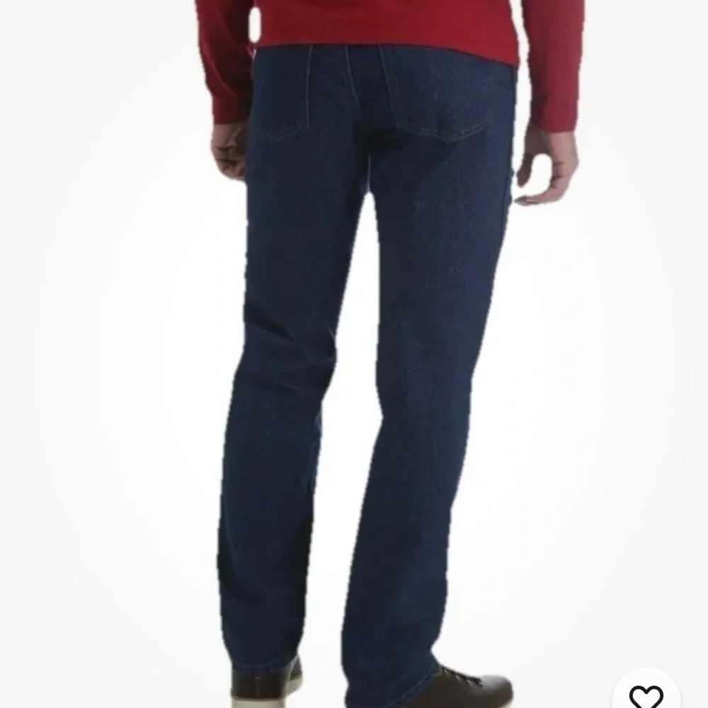 Men's Rustler Wrangler Straight Leg Jeans 100% Cotton Dark Wash 31 x 32 Cowboy‎ - Picture 2 of 11